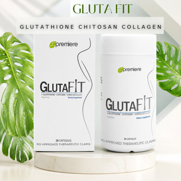 Authentic Glutafit food supplement bottle and box